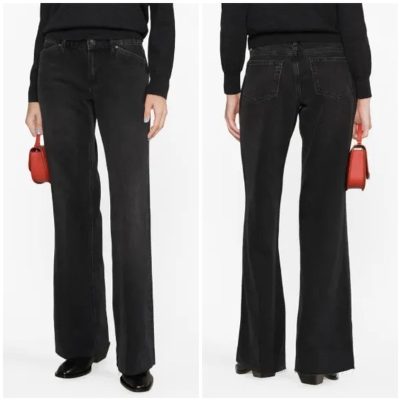 New Paige Sonja Angled Pockets Jeans Black Magnet Distressed Denim Sz 31 - Picture 3 of 14